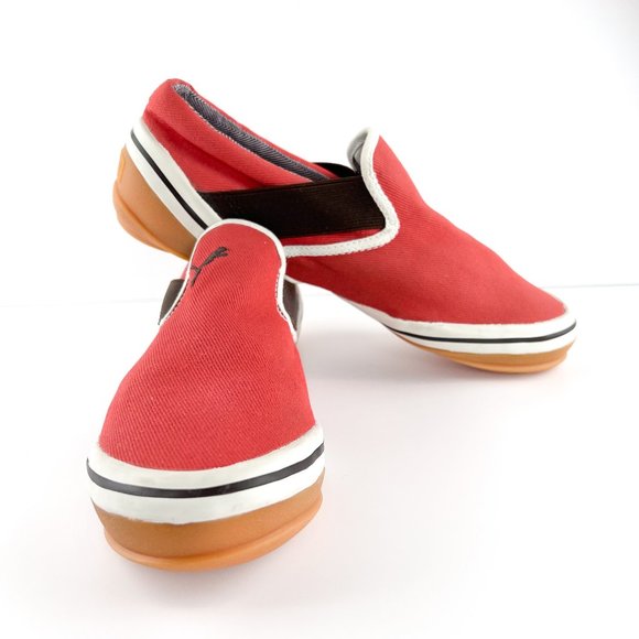 Puma Barrel Roll Low Slip-On Sneakers Shoes Mens Size 7.5 Red Brown NEW - Picture 2 of 11